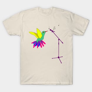 Colorful Bird and Microphone T-Shirt